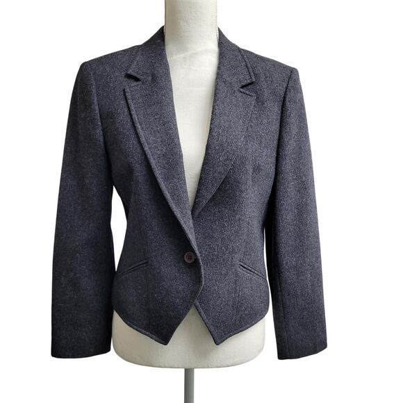 Vintage Pendleton gray wool crop blazer jacket tailored hourglass - Picture 1 of 7